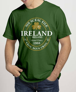 IRELAND LABEL 88 Mens T-Shirts Cara Craft S Bottle Green 
