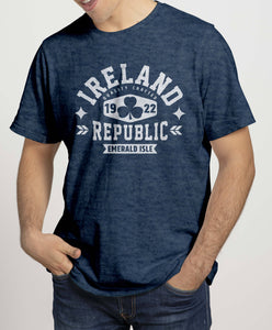 IRELAND REPUBLIC SHAMROCK Mens T-Shirts Cara Craft S NAVY 
