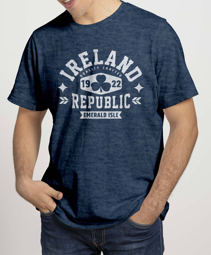 IRELAND REPUBLIC SHAMROCK Mens T-Shirts Cara Craft S NAVY 