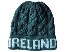 Load image into Gallery viewer, IRELAND TEXT KNITTED CAPS/HATS Cara Craft CHARCOAL 
