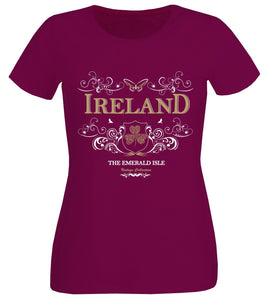 IRELAND ORNATE BUTTERFLY Ladies T-Shirts Cara Craft 