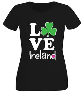 LOVE IRELAND GLITTER Ladies T-Shirts Cara Craft 