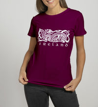 Load image into Gallery viewer, CELTIC DOG V2 Ladies T-Shirts Cara Craft S BURGUNDY 

