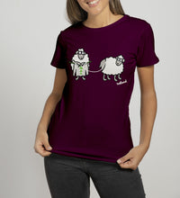 Load image into Gallery viewer, SHEEP KNITTING Ladies T-Shirts Cara Craft S PLUM 
