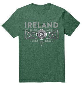IRELAND 3D CELTIC PROVINCES Mens T-Shirts Cara Craft S BOTTLE GREEN 