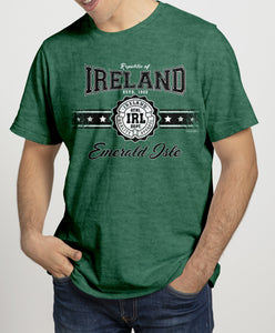IRELAND APPAREL STRIPE Mens T-Shirts Cara Craft S BOTTLE GREEN 