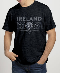 IRELAND 3D CELTIC PROVINCES Mens T-Shirts Cara Craft S BLACK 