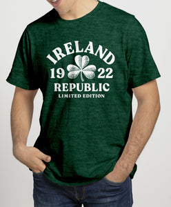 IRELAND DISTRESSED SHAMROCK Mens T-Shirts Cara Craft S BOTTLE GREEN 