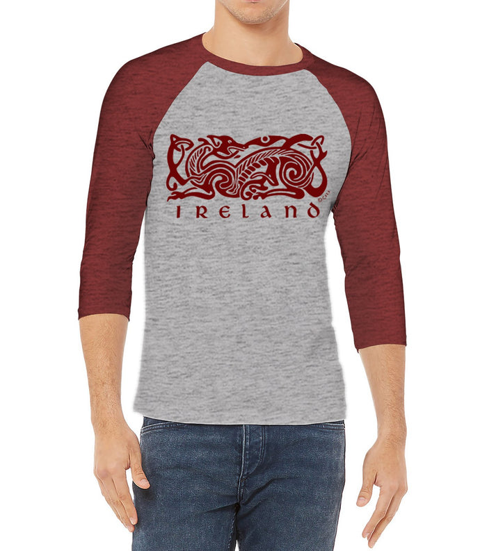 IRELAND CELTIC DOG V2 Mens T-Shirts Cara Craft XS BURGUNDY 