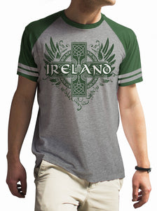 IRELAND CELTIC WINGS Mens T-Shirts Cara Craft XS BOTTLE GREEN 