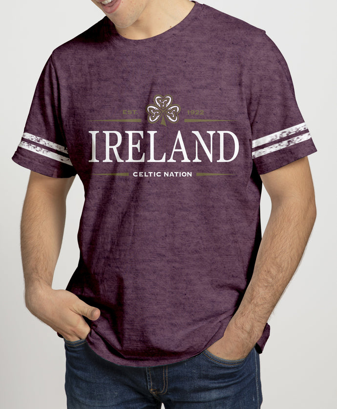 IRELAND CELTIC SHAMROCK Mens T-Shirts Cara Craft S BURGUNDY 