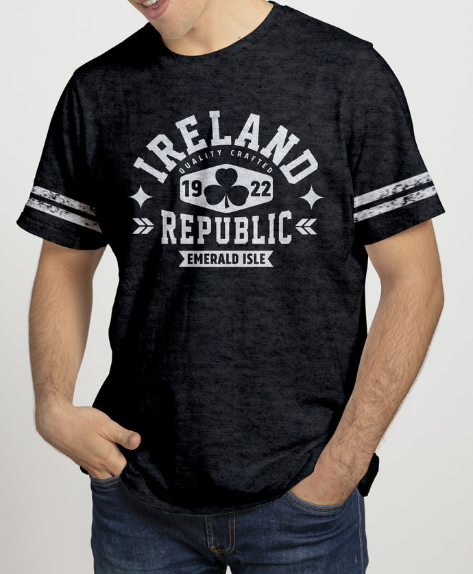 IRELAND REPUBLIC SHAMROCK Mens T-Shirts Cara Craft S BLACK 