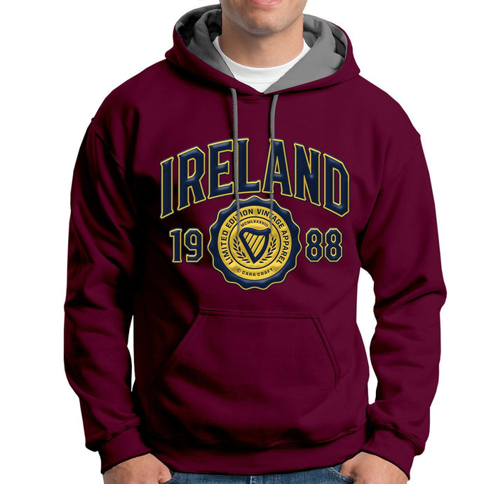 IRELAND APPAREL FLOCK Men Hoodies Cara Craft S MAROON 