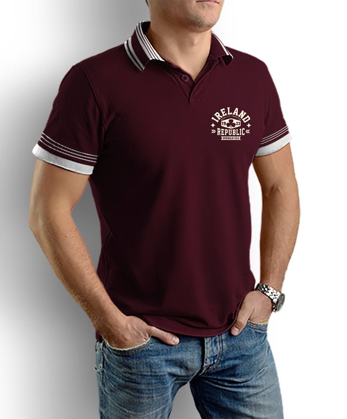 IRELAND REPUBLIC SHAMROCK Mens T-Shirts Cara Craft S BURGUNDY 