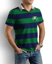 Load image into Gallery viewer, STRIPED SHAMROCK LAUREL Mens T-Shirts Cara Craft S KELLY GREEN 
