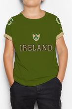 Load image into Gallery viewer, IRELAND SHAMROCK SHIELD Children Classic T-Shirt Cara Craft OLIVE 3-4 
