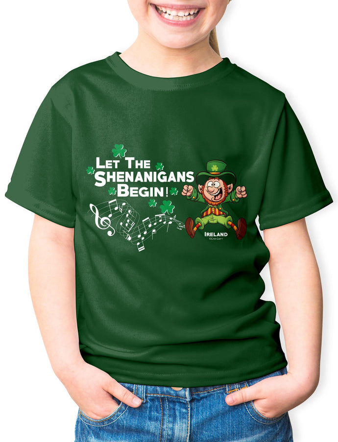 LET THE SHENANIGANS BEGIN Children Classic T-Shirt Cara Craft BOTTLE GREEN 2-3 