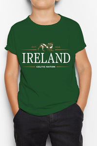 IRELAND CELTIC NATION V2 Children Classic T-Shirt Cara Craft BOTTLE GREEN 2-3 