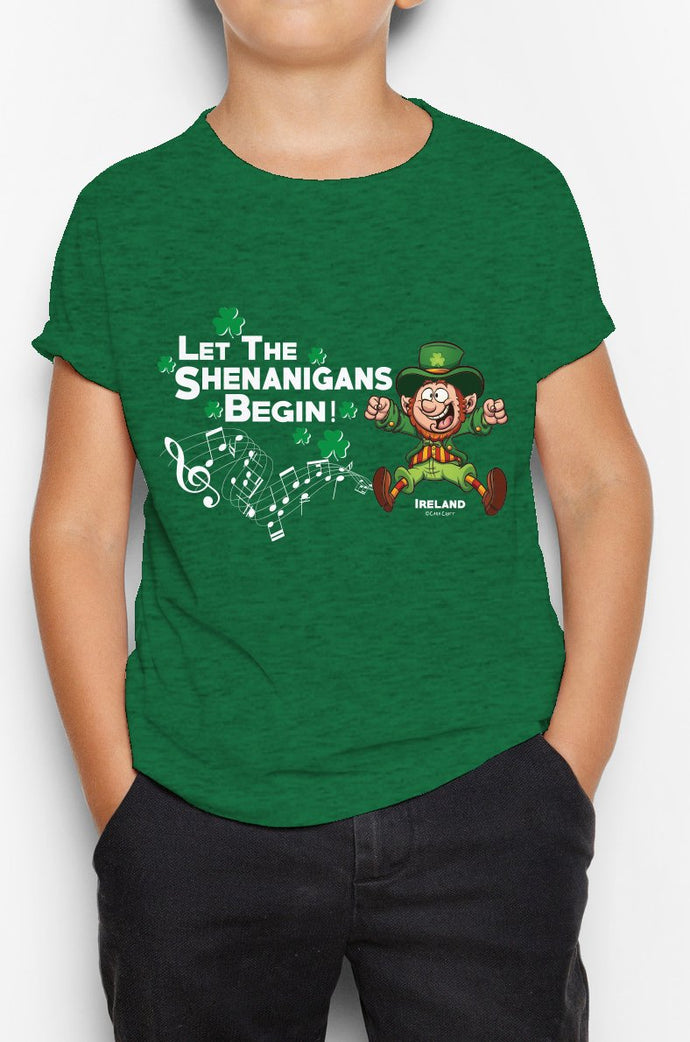 LET THE SHENANIGANS BEGIN Children Classic T-Shirt Cara Craft GREEN 3-4 