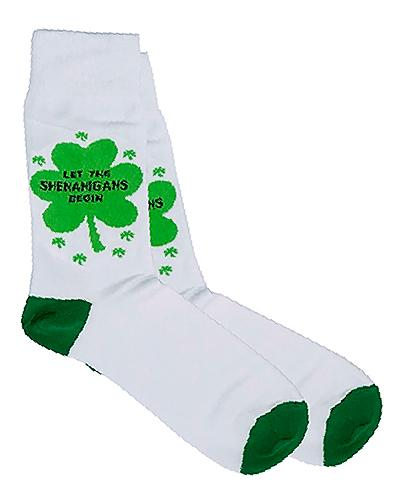 LET THE SHENANIGANS BEGIN Socks Cara Craft WHITE 