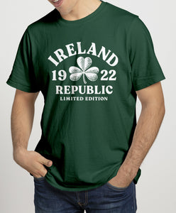 IRELAND DISTRESSED SHAMROCK Mens T-Shirts Cara Craft S BOTTLE GREEN 