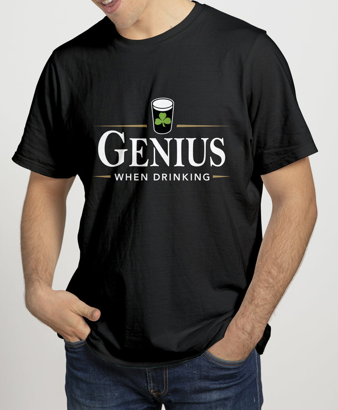 PINT GENIUS Mens T-Shirts Cara Craft S BLACK 