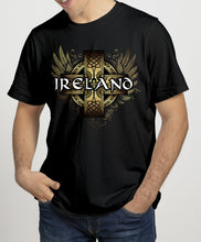 Load image into Gallery viewer, IRELAND CELTIC WINGS Mens T-Shirts Cara Craft S BLACK 
