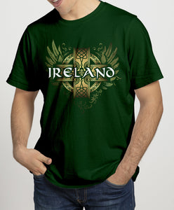 IRELAND CELTIC WINGS Mens T-Shirts Cara Craft S BOTTLE GREEN 