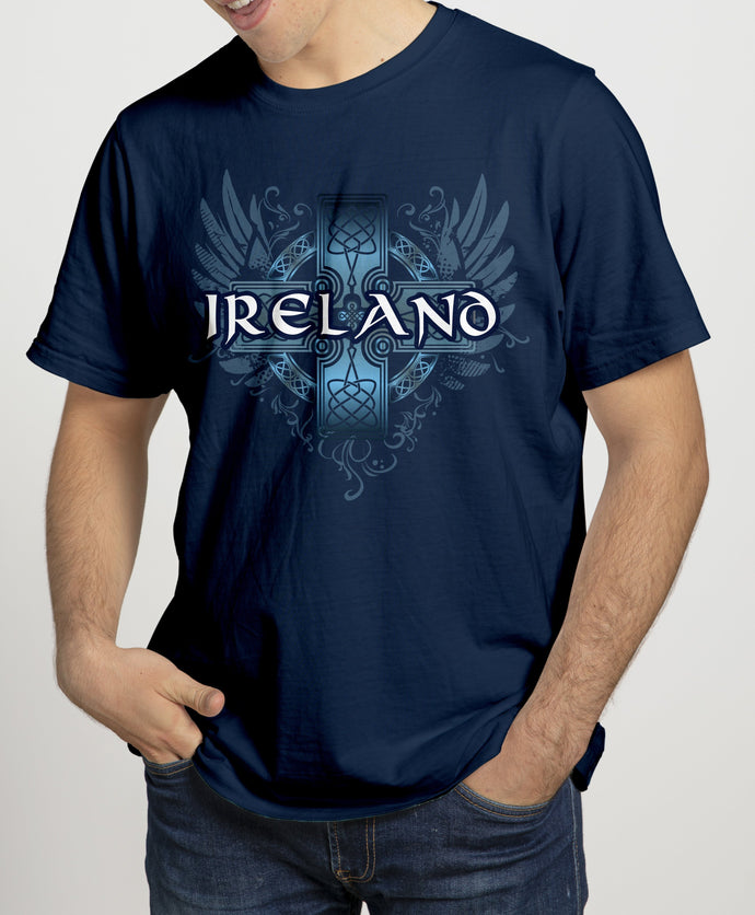 IRELAND CELTIC WINGS Mens T-Shirts Cara Craft S NAVY 