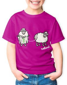SHEEP KNITTING Children Classic T-Shirt Cara Craft 3-4 Fuchsia 