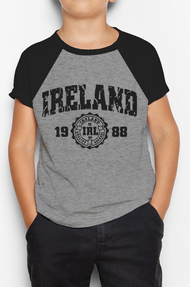 IRELAND APPAREL 88 Children Classic T-Shirt Cara Craft GREY 3-4 