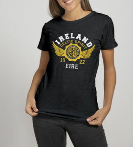 IRELAND CELTIC SPIRIT Ladies T-Shirts Cara Craft S BLACK 