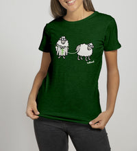 Load image into Gallery viewer, SHEEP KNITTING Ladies T-Shirts Cara Craft S BOTTLE GREEN 
