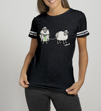 Load image into Gallery viewer, SHEEP KNITTING Ladies T-Shirts Cara Craft S BLACK 
