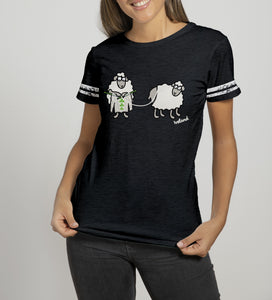 SHEEP KNITTING Ladies T-Shirts Cara Craft S BLACK 