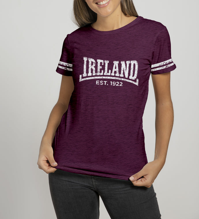 DALE IRELAND 1922 Ladies T-Shirts Cara Craft S BURGUNDY 