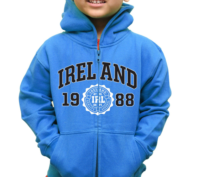 IRELAND APPAREL 88 Children Classic Hoodie Cara Craft 3-4 ELECTRIC BLUE 
