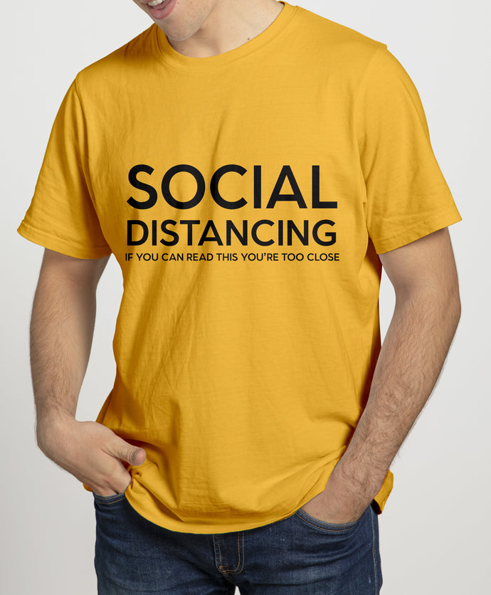 SOCIAL DISTANCING Mens T-Shirts Cara Craft S YELLOW 